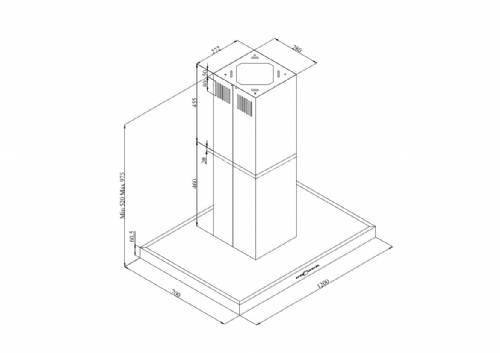 Silverline 4110 cappa a isola inox 120 cm