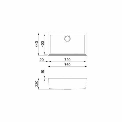 Elleci LGQ13059BSO QUADRA 130 SOTTOTOP lavello