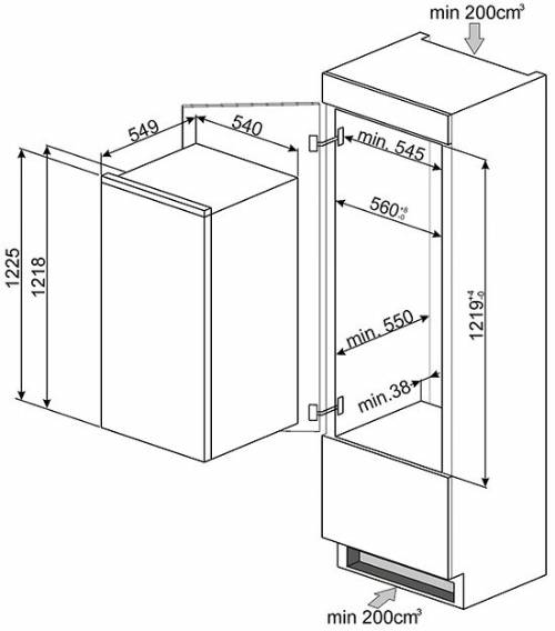 Smeg S3C120P Frigorifero