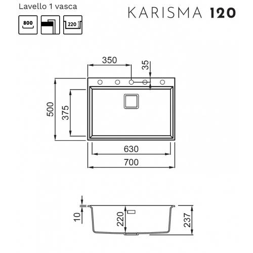 Elleci LGK12043 KARISMA 120 lavello