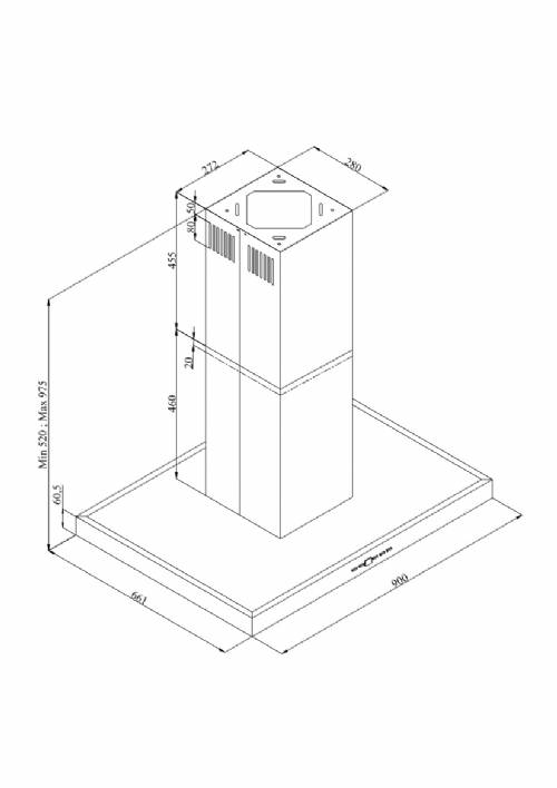 Silverline 4110 Drop Control cappa a isola cm 90