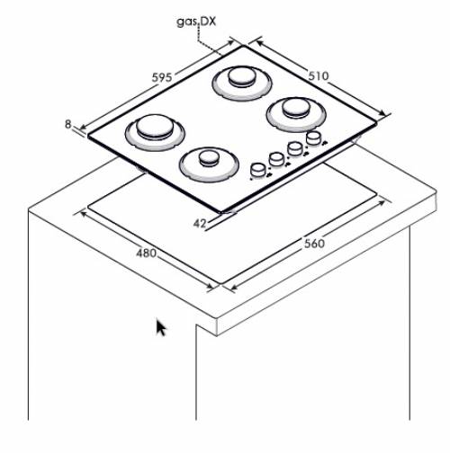 Candy CVG6BR4WTB piano cottura