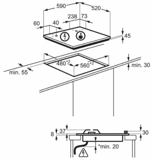 Electrolux KGG64362K piano cottura