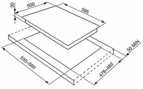 Smeg SRV864AOGH Piano di cottura