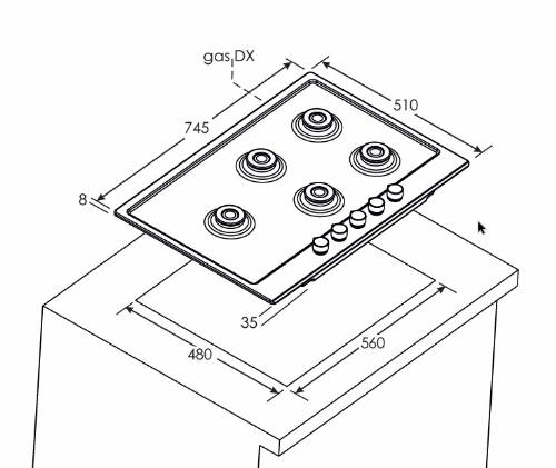 Candy CHG7WL4WTX piano cottura