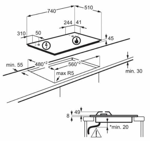 Electrolux KGG75362K Piano cottura