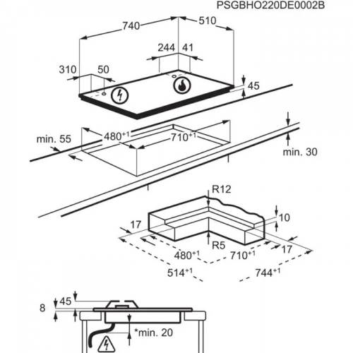 Electrolux KGG753753W piano cottura