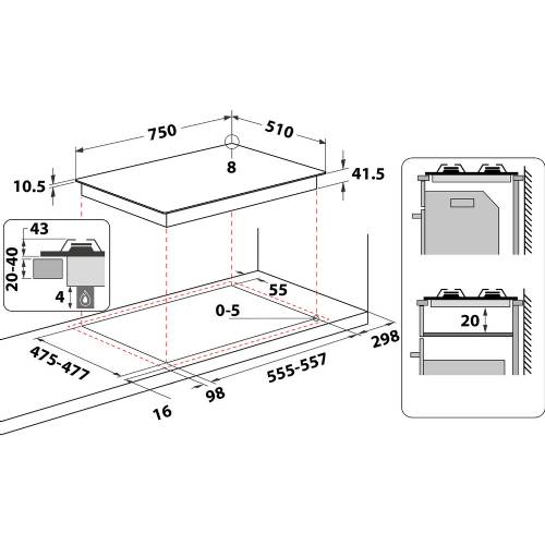 Hotpoint FTGHG 751 D/HA(BK) piano cottura