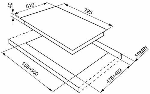 Smeg P272XGH Piano di cottura
