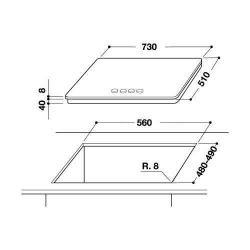 Whirlpool GOA 7523/NB piano cottura