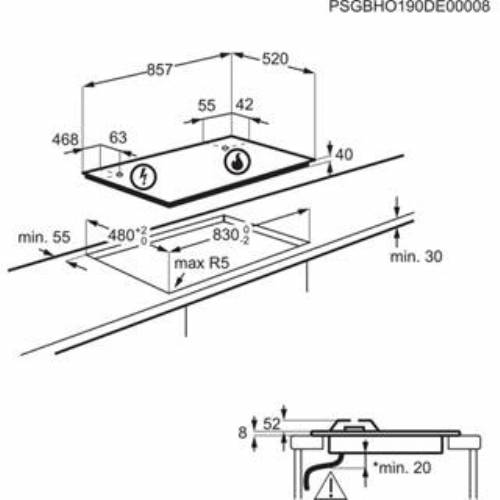 Electrolux KGS9536RN piano cottura