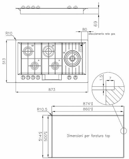 Foster 7206 032 piano cottura