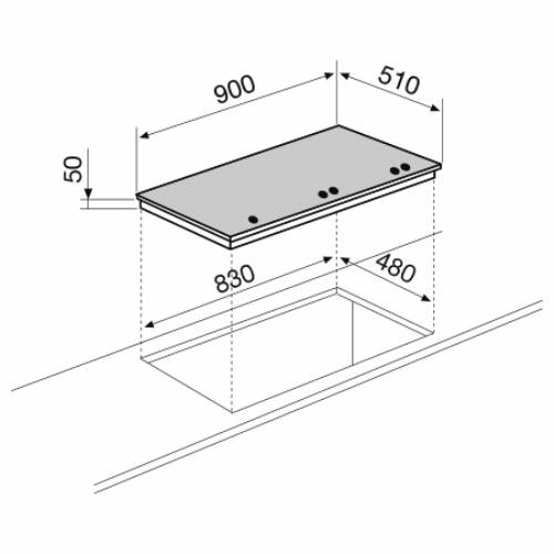 Glem Gas GV95TXBK piano cottura