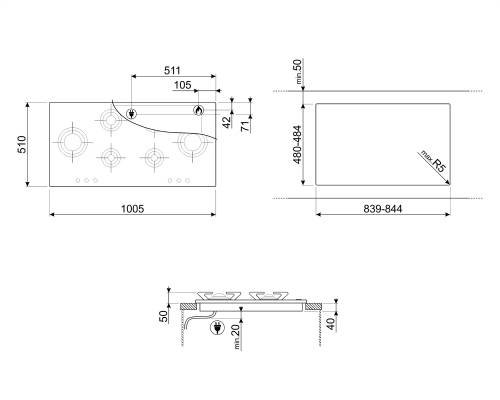 Smeg P106ES piano cottura