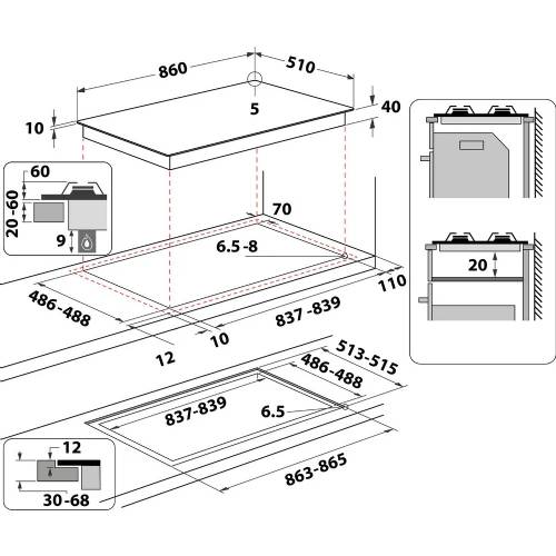 Whirlpool GOA 9523/WH piano cottura