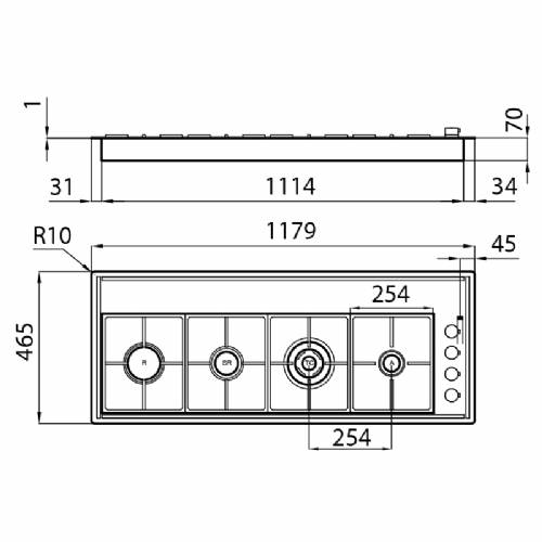 Foster 7284 042 piano cottura