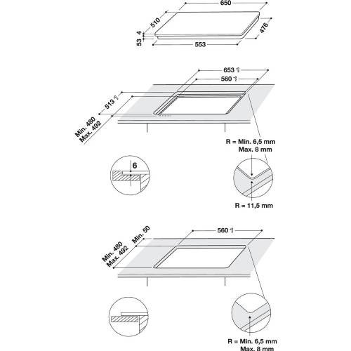 Whirlpool SMP 658C/NE/IXL piano cottura