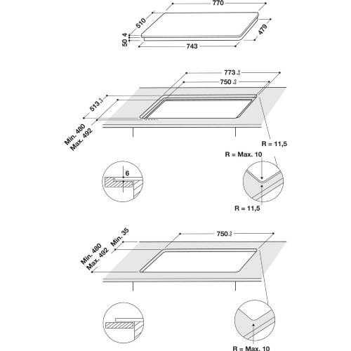 Whirlpool WF S0377 NE/IXL piano cottura