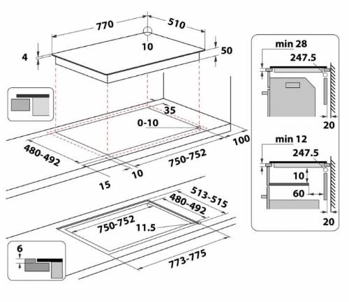 Whirlpool WLS6277CPNE piano cottura