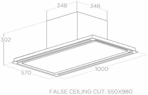ELICA PRF0173444A CAPPA A SOFFITTO HILIGHT-X H30 WH/A/100