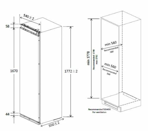 CANDY CMT5518EVWF CONGELATORI INCASSO