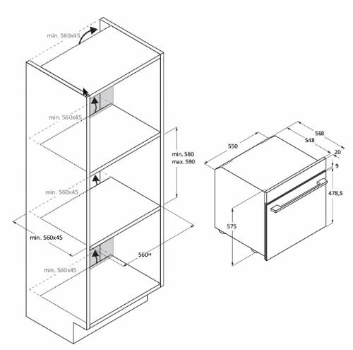 CANDY CA6P5B3HTX FORNI 60