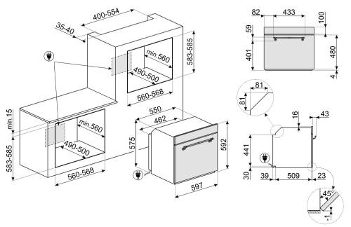 Smeg SFP67C1TAO  FORNO TERMOVENTILATO CORTINA