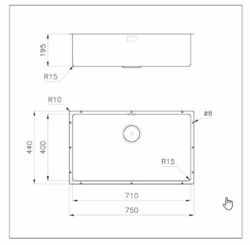 FOSTER 2157840 - LAV. 1V S/TOP 75X44