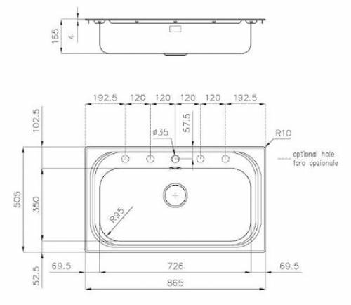 FOSTER 1180156 - LAV. 86X50 GUN METAL