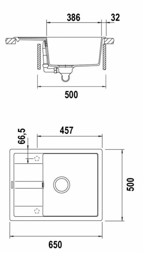 schock ELED100XXSA51 - LAVELLO 65X50 ANTRACITE