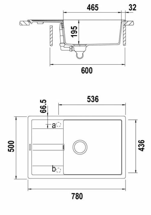 schock ELED100XSA16 - LAVELLO 78X50 ALUMINA