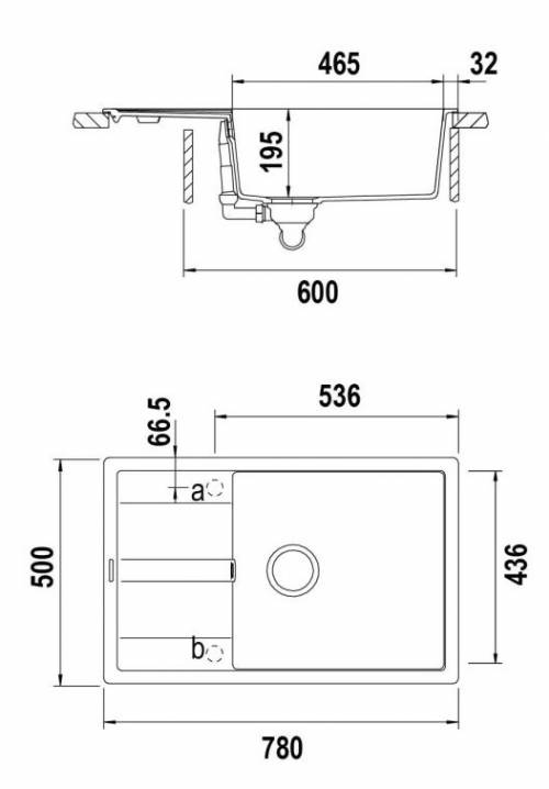 Schock ELED100XSA51 - LAVELLO 78X50 ANTRACITE