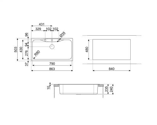 SMEG LSEG860P LAVELLI SINTETICI