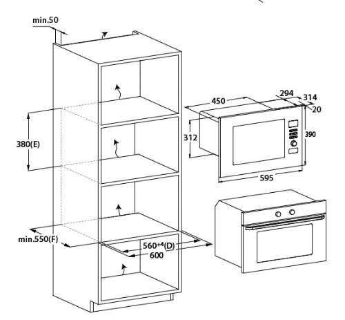 CANDY CA38FL7NWBXG FORNI MICROONDE H38