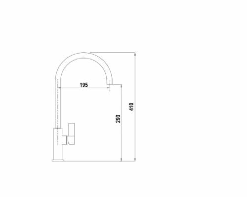 Cod. SXARCT16 Miscelatore monocomando canna alta quadrata tutto colore  NEW AQUAARCO T NEW ALUMINA