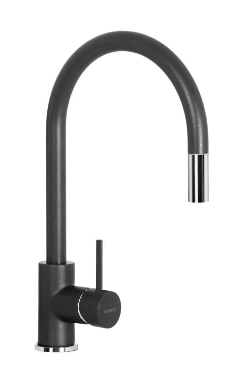 Cod. SXSTAR51 Miscelatore monocomando canna alta curvata con doccetta estraibile AQUASTAR ANTRACITE