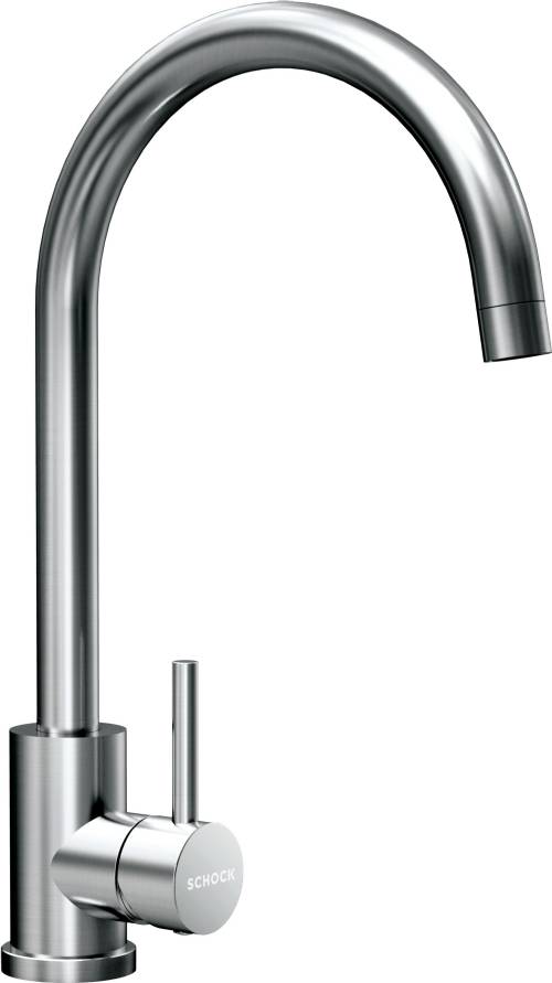 Cod. 533000EDM Miscelatore monocomando canna alta curvata PRIMA ACCIAIO INOX MASSICCIO
