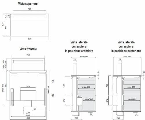 FALMEC LEVEL ONE WORKTOP 89 NERO - 8034122367675 CAPPA+PIANO INDUZIONE 89 cm