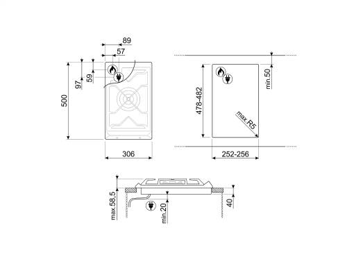 SMEG SRV531GH5 PIANI COTTURA GAS