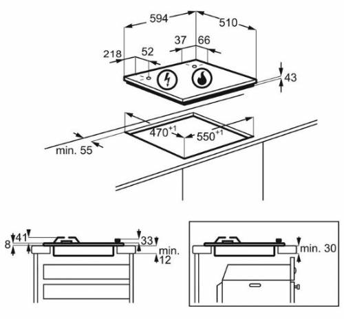 ELECTROLUX KGS6404T PIANI COTTURA GAS