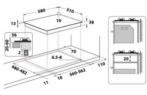 INDESIT TH642/I(AN) PIANI COTTURA GAS