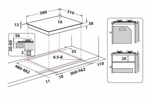 INDESIT THP642W/IX/I1 PIANI COTTURA GAS