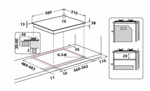 INDESIT THP642IX/I1 PIANI COTTURA GAS