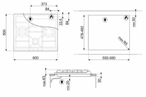 SMEG SR764AO PIANI COTTURA GAS