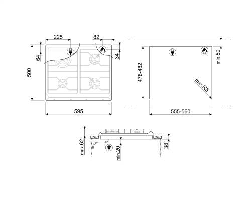 SMEG SRV864AVOGH2 PIANI COTTURA GAS