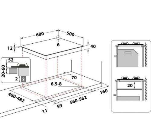 Indesit TH752/I(AN) Piano cottura