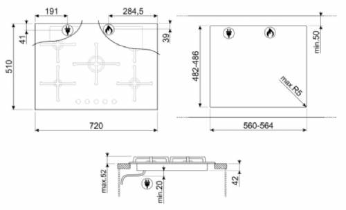 SMEG PV275B PIANI COTTURA GAS