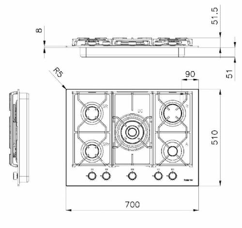 FOSTER 7043632 PIANI COTTURA GAS