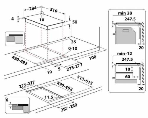 WHIRLPOOL  WSQ05300NE  piano induzione domino 2 zone