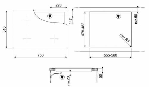 SMEG SIB2741D PIANI COTTURA ELETTRICI
